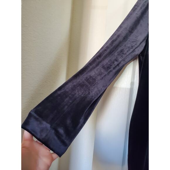 J.Jill Wearever Black Velour Knit Single Button Relaxed Jacket Blazer Sz Medium - Picture 5 of 11